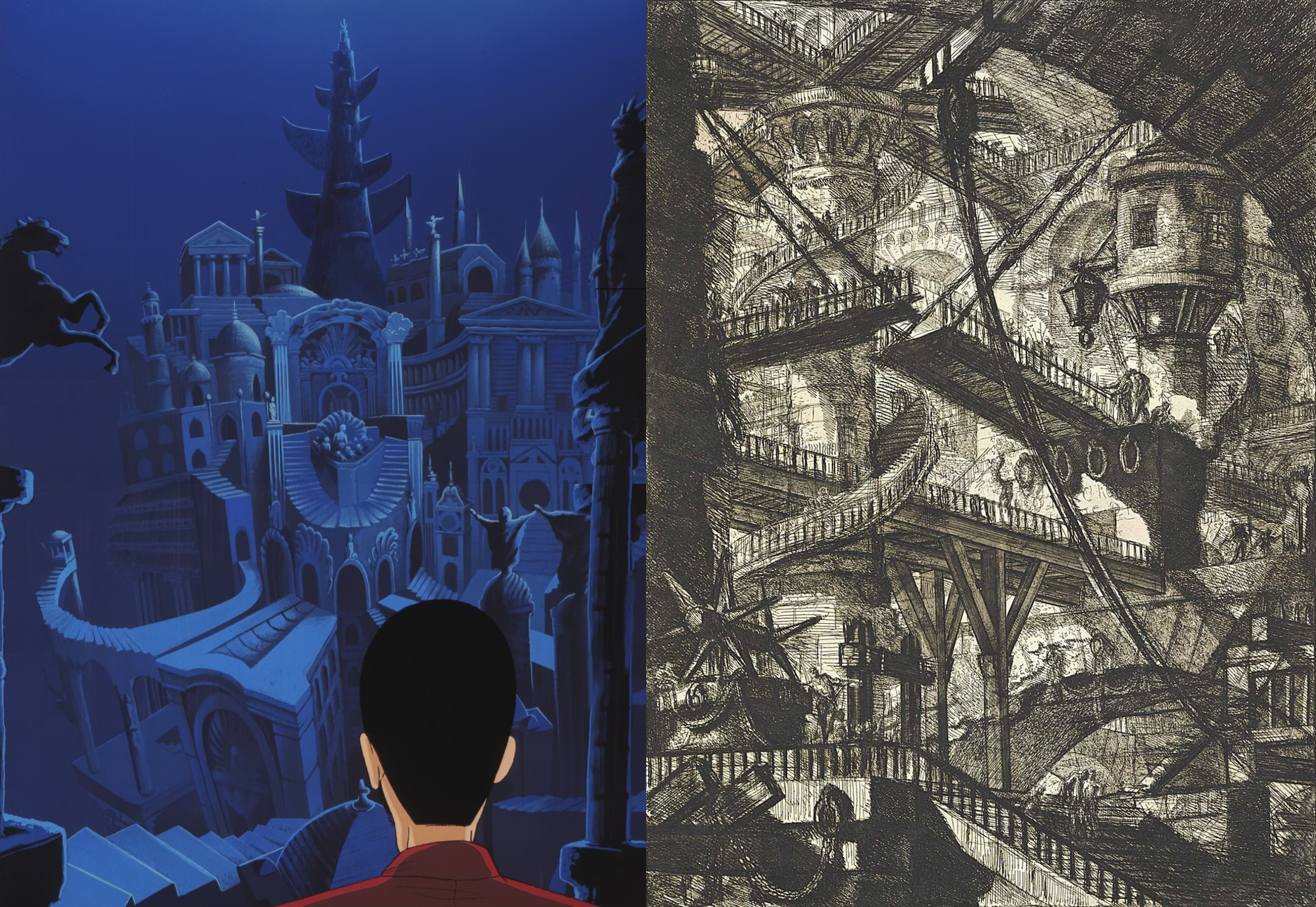 Lupin looks at Piranesi architecture
